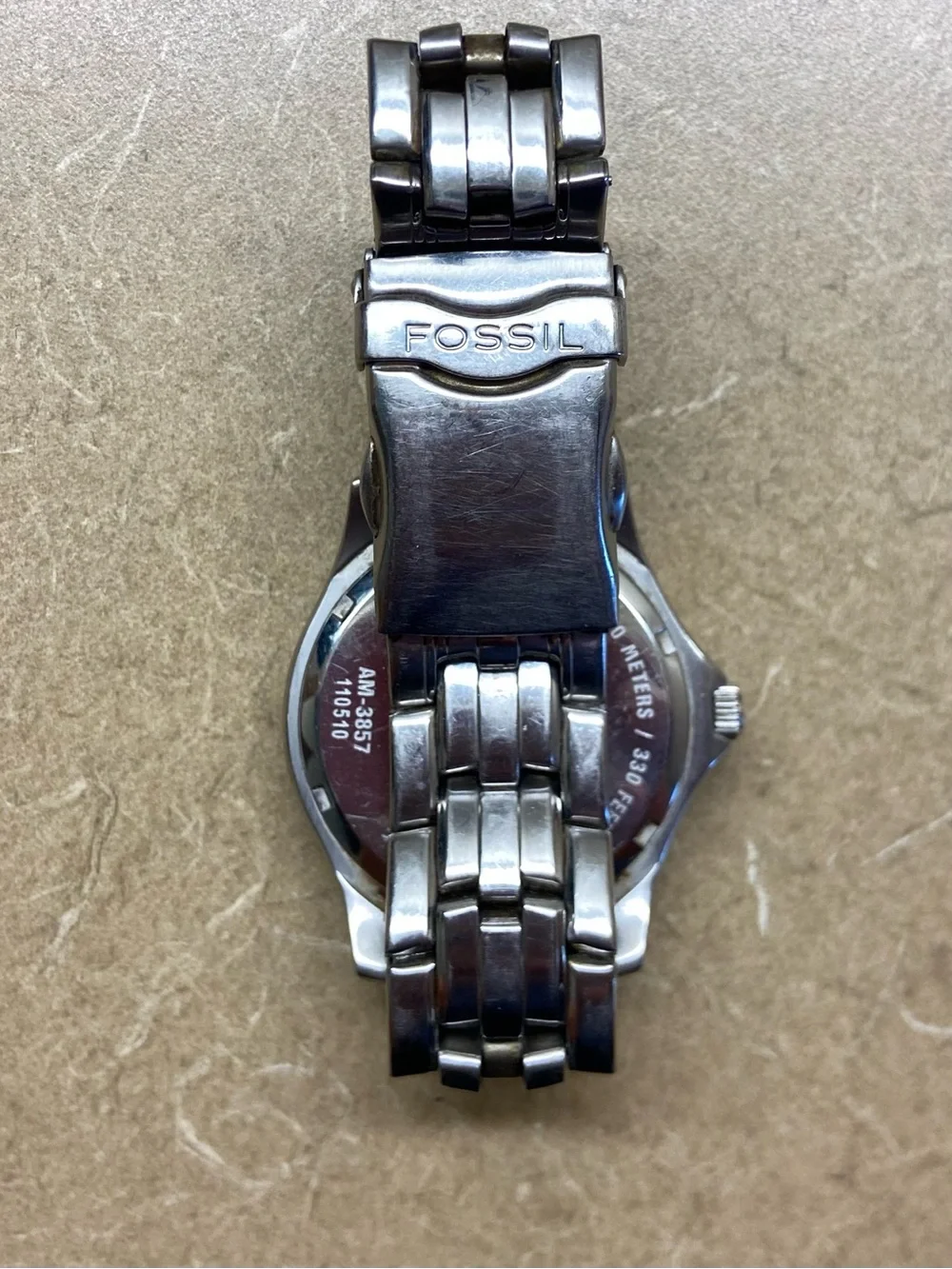 Fossil Men's Silver Stainless Steel Watch with White Dial